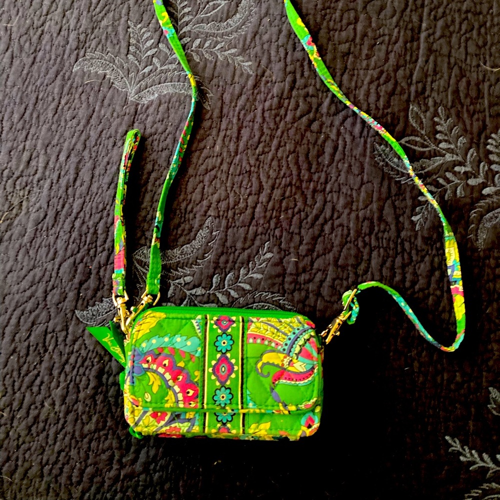 Green paisley crossbody bag